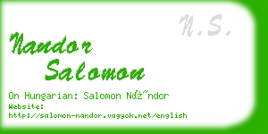 nandor salomon business card